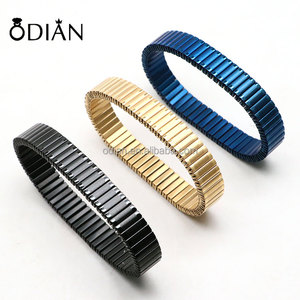 Bracelet en acier inoxydable de haute qualité Odian Sale Well Splicing Band Bracelet, bracelet élastique à ressort étroit de 10 mm et 12 mm, tendance - Product Image 4