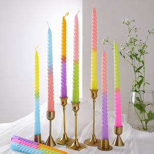เทียนเกลียวสีไล่ระดับแบบยาวสำหรับตกแต่งโต๊ะอาหารงานเลี้ยง - Product Image 2