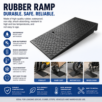 Ramp Kursi Roda Karet Tugas Berat 2" Tinggi, Ramp Ambang Pintu untuk Kursi Roda Elektrik, Walker, Skuter, Ramp Ambang Anti Selip