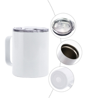 Gobelet isotherme en acier inoxydable de 10 oz, 12 oz, 14 oz, 16 oz, à sublimation, pour le camping, les voyages, avec poignée