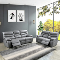 Luxuriöses Elektrisches Relaxsofa-Set aus Echtleder, 3+2-Sitzer mit Elektrischer Verstellung, Modernes Beige Wohnzimmer-Sofa für Heimkino