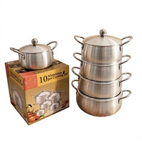 Ensemble de 5 casseroles en aluminium sans revêtement, best-seller transfrontalier, design minimaliste moderne, compatible gaz, cadeau de cuisine