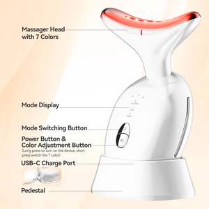 Mesin Pijat Wajah SHOmfrs untuk Perawatan Wajah |   Terapi Cahaya <span class=keywords><strong>Ultrasound</strong></span> <span class=keywords><strong>LED</strong></span> Alat Pijat Wajah EMS Terapi Cahaya Merah Elektrik untuk Wajah - Product Image 5