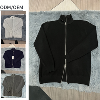 Cardigan Minimaliste pour Homme à Col Rond et Fermeture Éclair Intégrale en Tricot Côtelé, Approvisionnement Direct Usine, En Stock et Personnalisable, Livraison Rapide.