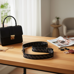 Correa de tela a cuadros negra de 4 cm para bolso, 120 unidades, embalaje transparente - Product Image 3