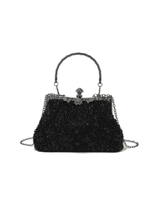 Bell Vintage Handmade Beaded Embroidered Square Chain Strap <b>Clutch</b> <b>Wedding</b> Evening Bag Fashion Women Banquet Elegant Luxury - Product Image 4