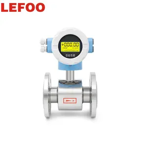 LEFOO PTFE Lining IP65 DN10-300 4-20mA Hart Output Micro Sea Water Liquid Steam Oil Flow Meter Elctromagnatic Flowmeter Gas