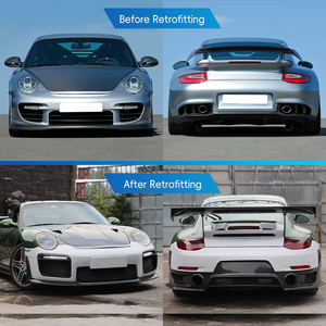 Kit de carrosserie sport en fibre de carbone pour <span class=keywords><strong>Porsche</strong></span> <span class=keywords><strong>911</strong></span> 997.2 (2009-2013) – Pare-chocs avant et arrière, aileron arrière, jupes latérales – Neuf - Product Image 2