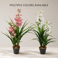 Orchidée artificielle moderne fuchsia de 90 cm de haut, en PEVA de qualité supérieure, écologique, en pot, pour la décoration de la maison, de l'hôtel ou du bureau