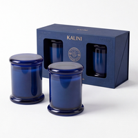 Pot à bougie en verre ambré de luxe de 2 oz avec boîte, idéal pour le remplissage de cire parfumée, emballage cadeau, décoration intérieure – Fournisseur direct usine