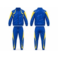 Survêtement de football pour homme avec fermeture éclair intégrale, veste et pantalon long avec empiècements en mesh pour l'entraînement quotidien au football et les commandes d'équipe
