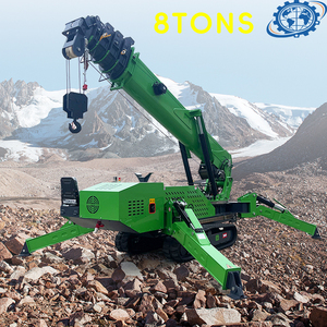 Grue araignée sur chenilles de 8 tonnes, mini-grue mobile pour espaces étroits, télécommande en option - Product Image 2