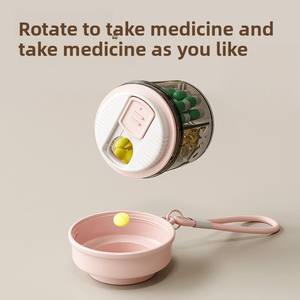 Wholesale Portable 4-Compartment PP Sustainable Multifunction Pill Vitamin Medicine <b>Storage</b> Carry Case <b>Small</b> Decorative Sealed - Product Image 2