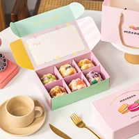 Boîte cadeau auto-élevante jetable pour macarons de boulangerie avec pelliculage mat et impression personnalisable pour desserts de fêtes