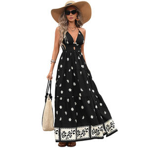 Vestido de Verano 2026, Estilo Retro, Sexy, para la Playa, con Escote Amplio, Espalda Descubierta, sin Tirantes, Estampado, para <span class=keywords><strong>Mujer</strong></span> - Product Image 5