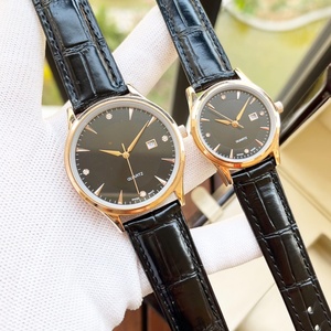 Montres mécaniques pour couple, acier inoxydable argenté avec cadran blanc, affichage de la date et accents de diamants Omegaes - Product Image 6