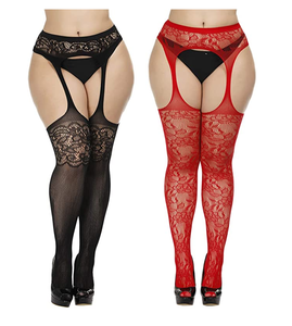 Calze Autoreggenti Traforate Senza Cavallo Taglia Grande L XL XXL per Donne Formose - Product Image 3