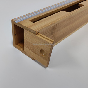 Distributeur de film magnétique <span class=keywords><strong>mural</strong></span> multifonction en <span class=keywords><strong>bois</strong></span> de bambou pour <span class=keywords><strong>cuisine</strong></span> avec coupe-glissière - Product Image 6