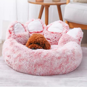 Luxury Warm Calming Large Cute Nest <strong>Cot</strong> Plush Bear Paw Shape Round Fashionable <strong>Dog</strong> Pet Cat Bed - Product Image 3