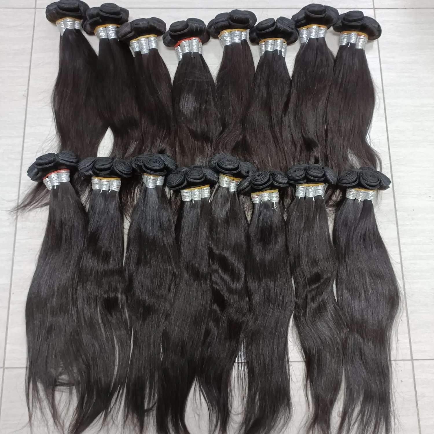 Letsfly nhanh chóng vận chuyển giá rẻ 7A mượt thẳng Remy tóc Bó 20PCs 1kg dài inch phần mở rộng Brazil dệt tóc con người