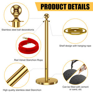 Barrières de contrôle de foule pour événements, décoration de fête avec tapis rouge, poteaux dorés et cordes – Vente chaude - Product Image 4