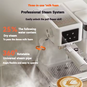 Cafetera espresso semiautomática de tamaño pequeño con función de espumador de leche para uso doméstico - Product Image 4