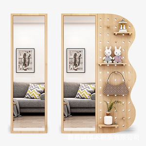 Wall Mounted Sliding Dressing <b>Mirror</b> With Pegboard Full Length Modern Design For Entryway Decorative Use - Product Image 4