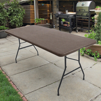 Table Pliante en Plastique Portable de Style Moderne Nouveau Design en Rotin Imité pour Pique-Nique en Plein Air Camping Salle à Manger-pour Hôtels Hôpitaux