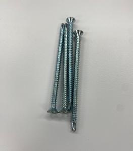 Vis auto-perceuses pour toiture en acier C1022, finition zinguée CR3+, filetage M4.2, tête plate, 75 mm, DIN 7504 P TW, bois - Product Image 2