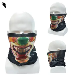 Vente en gros foulard de crâne imprimé personnalisé en microfibre Polyester Tube magique Bandana Halloween guêtre de cou