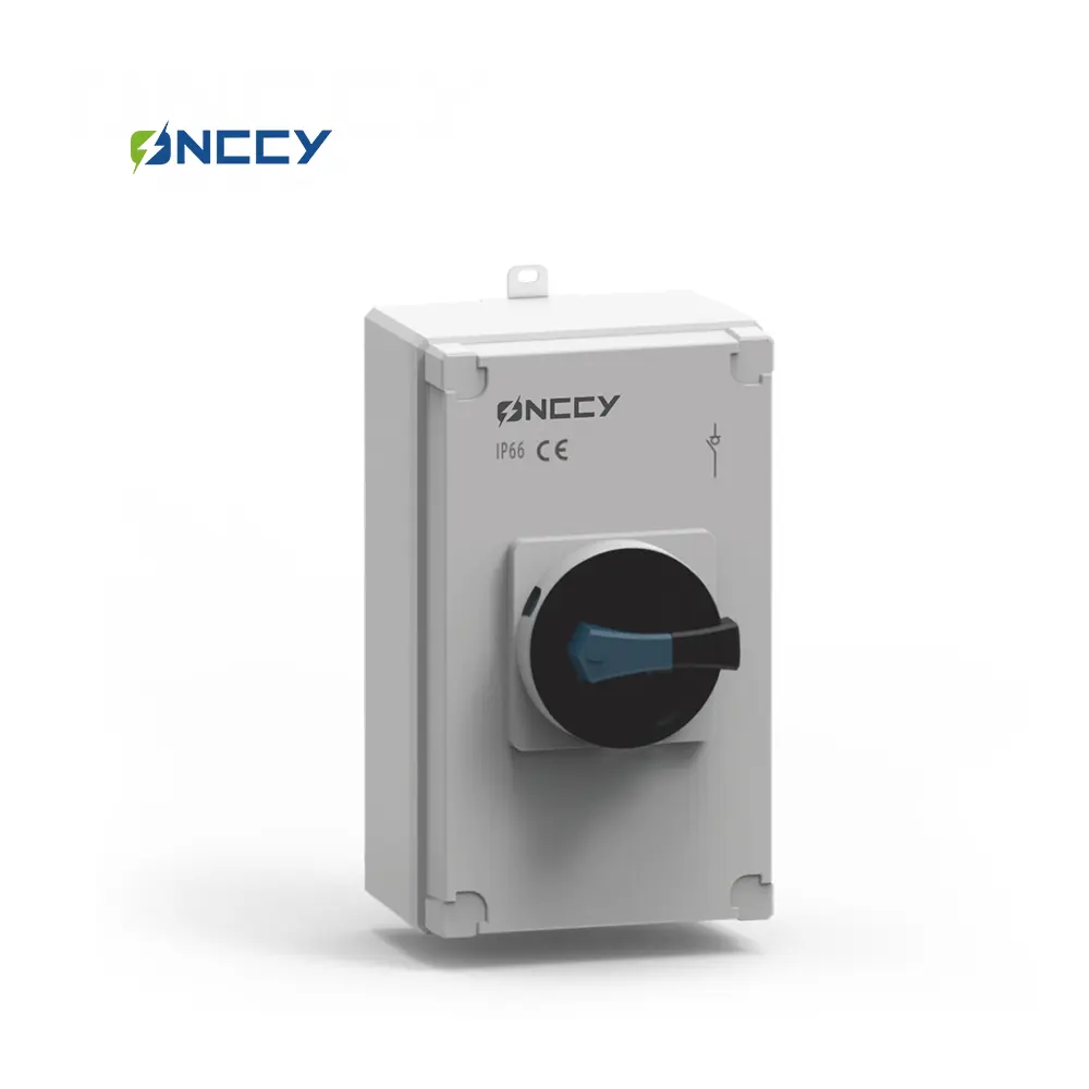 Bao vây DC isolator chuyển disconnector hộp không thấm nước có thể khóa nhôm hộp biến tần ngắt DC isolator chuyển đổi