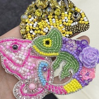Appliques 3D animaux et fruits faites à la main en feutre non tissé, à coudre, avec sequins, perles et strass pour vêtements