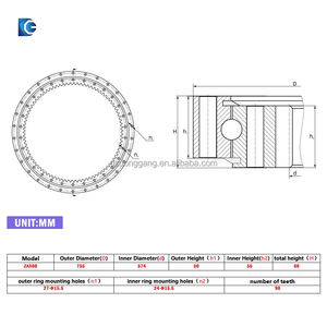 Cuscinetto di Rotazione per Escavatori Hitachi Zx30 Zx60 Zx70 Zx130 Ex160 Ex270 Ex120 Ex200 Zx200, Parti di Macchinari da Costruzione, Trasmissione Finale - Product Image 2