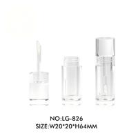 Tube à lèvres transparent solide de petite taille, tube rond, emballage cosmétique vide, conteneur