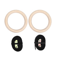 Anneau de gymnastique en bois réglable avec logo personnalisé pour l'entraînement musculaire à domicile, confortable et portable