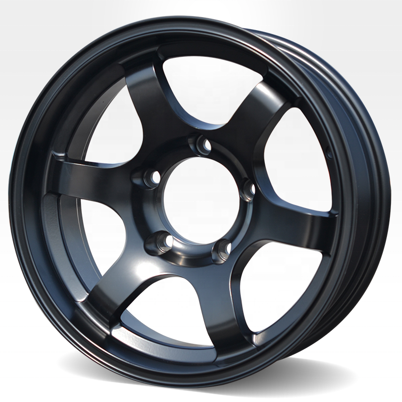 Black TE37 16 Inch 5x139.7 Alloy Wheels for Suzuki Jimny, Samurai