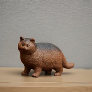 Artisanat en argile violette fait à la main richesse mignonne attirant le thé de chat animaux de compagnie thé de chat fait à la main jouant des ornements de cérémonie du thé - Product Image 1