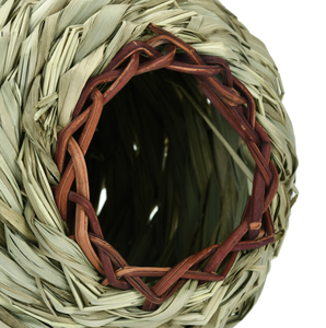 Nid d'<span class=keywords><strong>oiseau</strong></span> tissé à la main respectueux de l'environnement avec corde de suspension, maison en herbe naturelle <span class=keywords><strong>pour</strong></span> petits oiseaux sauvages - Product Image 4