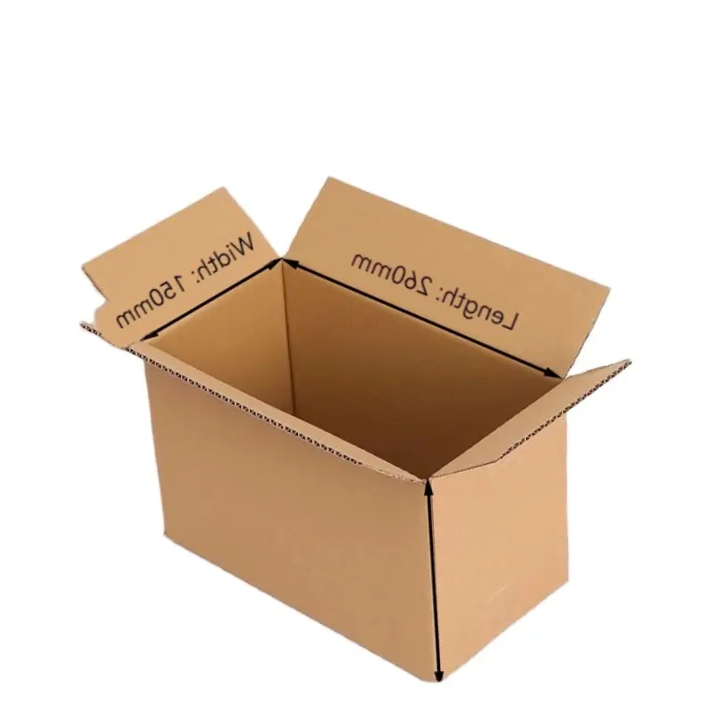 Toptan kahverengi boş Kraft oluklu karton ambalaj için kağit kutu özelleştirilmiş boyutları küçük iş