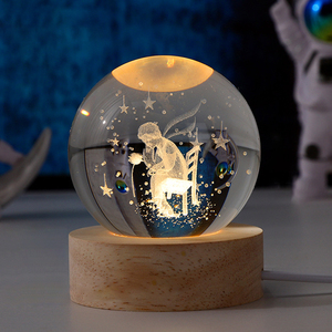 Venta al por mayor fondo de madera cristal <span class=keywords><strong>planeta</strong></span> luces 3D Galaxi Luna luces de noche para regalos de vacaciones o <span class=keywords><strong>el</strong></span> hogar - Product Image 4