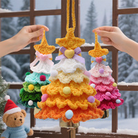 Nouveaux ornements de Noël en laine, porte-clés, breloques de sac, poupée de Noël au crochet, pendentif à suspendre pour la décoration du sapin de Noël