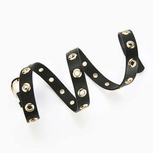 <span class=keywords><strong>Ceinture</strong></span> en <span class=keywords><strong>cuir</strong></span> PU pour femmes, style punk décontracté, avec œillets en alliage rouge, blanc, <span class=keywords><strong>camel</strong></span> et marron - Product Image 3