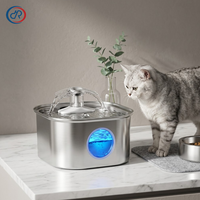 Fontaine à eau pour chat en acier inoxydable DRH Manufacturer, fontaine automatique pour animaux de compagnie, distributeur d'eau pour chien avec filtres de remplacement