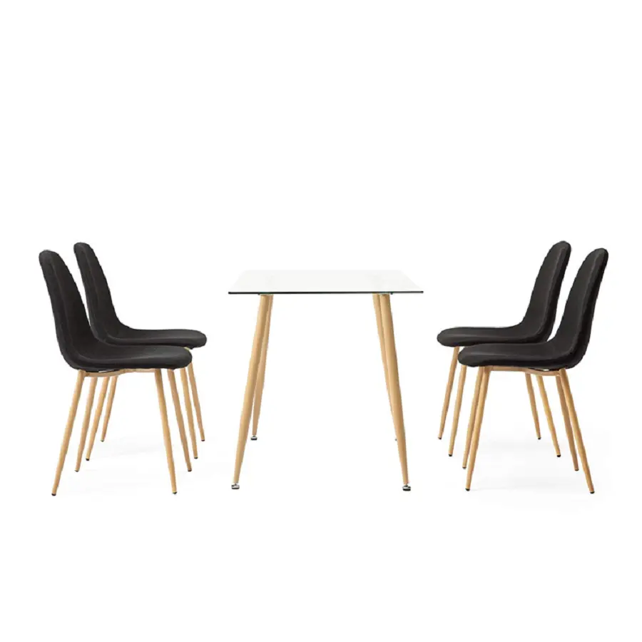 Morden design sala de jantar móveis 6/8/10/12 pu/pvc cadeiras de couro e vidro conjunto de sala de jantar