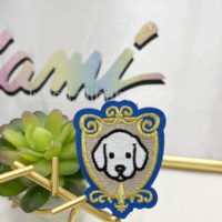 Patch en jean brodé en chenille 3D personnalisé en forme de cœur et de fleur, lettres anglaises thermocollantes pour vêtements et chapeaux, thème Terre