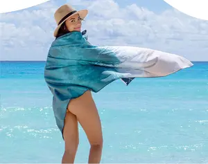 Быстросохнущее хлопковое высококачественное пляжное полотенце из микрофибры без песка