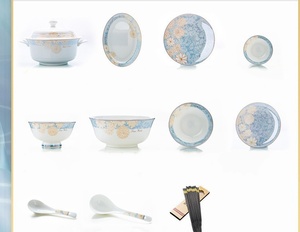 Service de table en porcelaine fine européenne, motif floral élégant, bols, assiettes, vaisselle en céramique pour la maison - Product Image 5