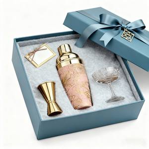 Set di Cocktail <span class=keywords><strong>Shaker</strong></span> Bar personalizzato per Cocktail in vetro oro Martini <span class=keywords><strong>Shaker</strong></span> con gli occhiali Jiggle per Home Bar - Product Image 6