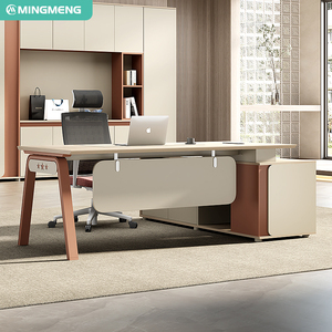 Escritorio Ejecutivo Moderno de Melamina de Lujo con Gabinete de Almacenamiento Integrado y Acabado Anti-Rayones para Uso Comercial - Product Image 2