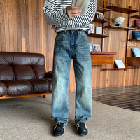 Nouveau jean tendance bleu clair haut de gamme pour hommes. Pantalons décontractés tendance, simples, amples et polyvalents